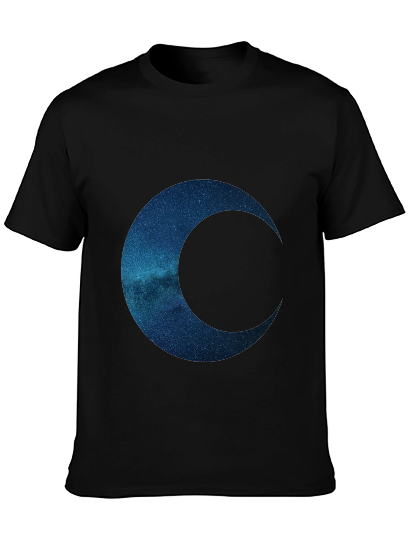 Camiseta Negra con Diseño de Luna Galáctica