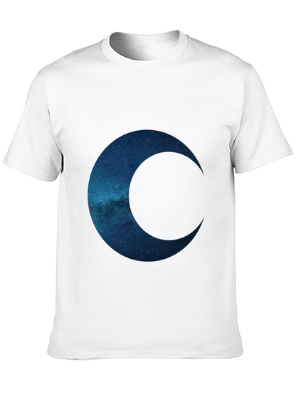 Camiseta Negra con Diseño de Luna Galáctica