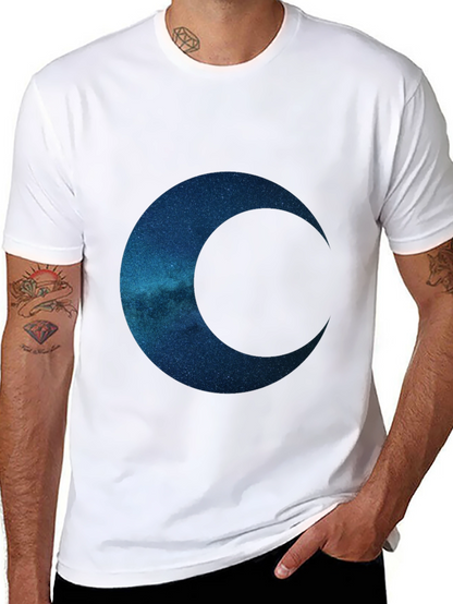 Camiseta Negra con Diseño de Luna Galáctica