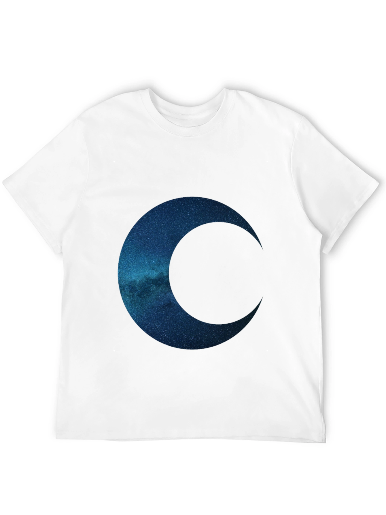 Camiseta Negra con Diseño de Luna Galáctica