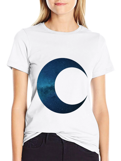 Camiseta Negra con Diseño de Luna Galáctica