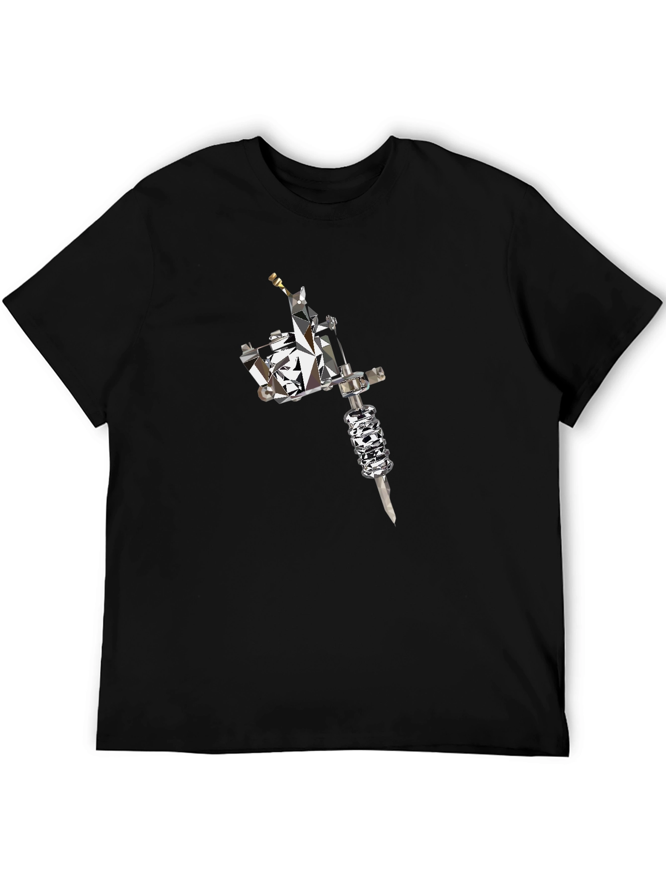 Camiseta Negra con Diseño de Máquina de Tatuaje
