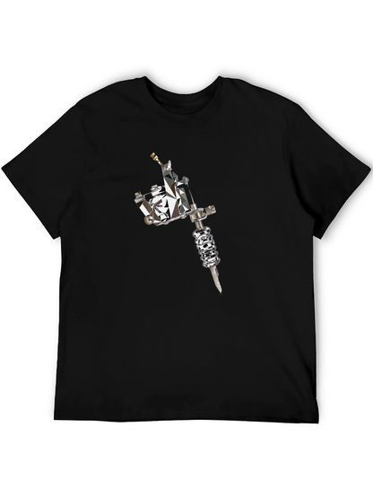 Camiseta Negra con Diseño de Máquina de Tatuaje