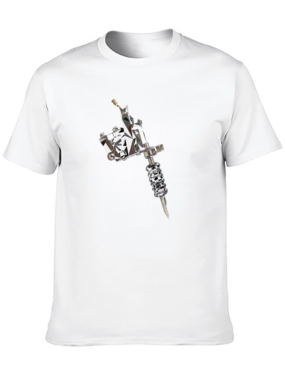 Camiseta Negra con Diseño de Máquina de Tatuaje