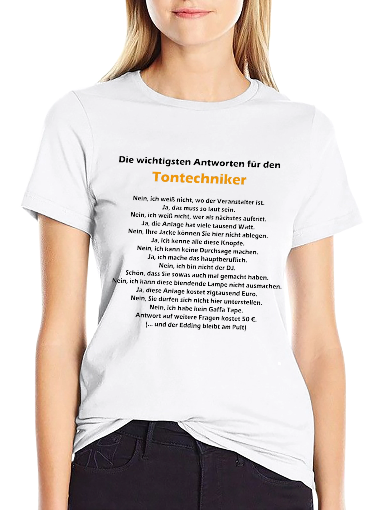 Camiseta Negra: Respuestas de Técnico de Sonido