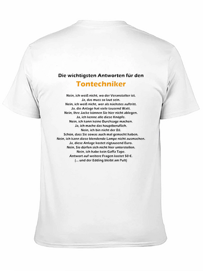 Camiseta Negra: Respuestas de Técnico de Sonido