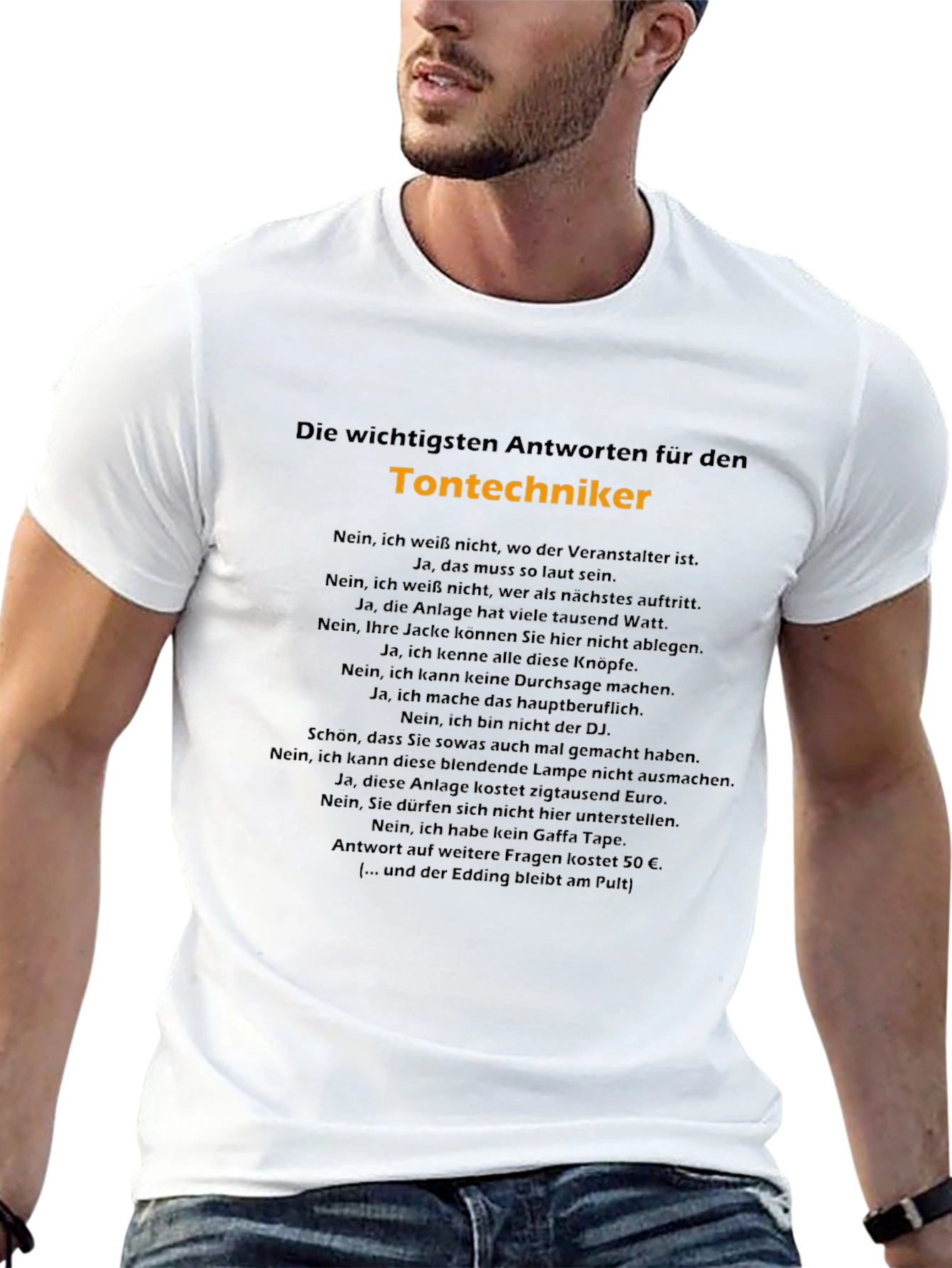 Camiseta Negra: Respuestas de Técnico de Sonido