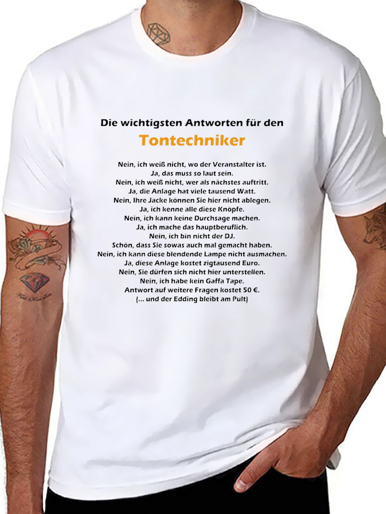 Camiseta Negra: Respuestas de Técnico de Sonido
