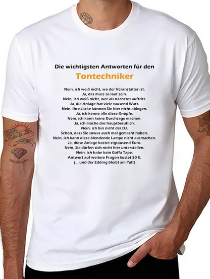 Camiseta Negra: Respuestas de Técnico de Sonido