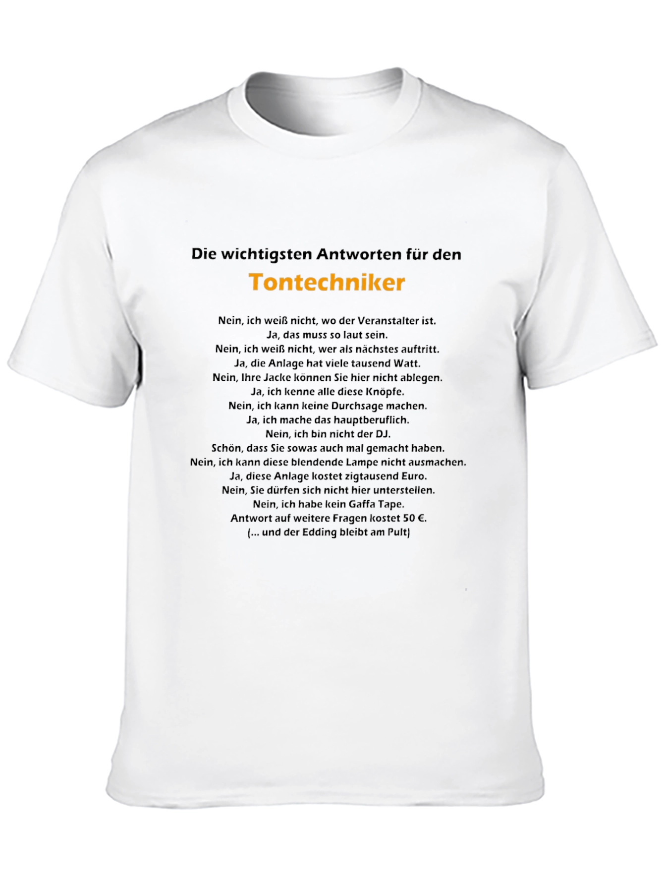 Camiseta Negra: Respuestas de Técnico de Sonido