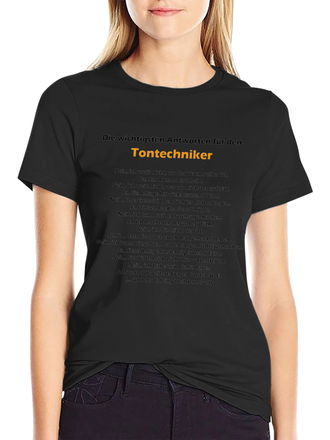 Camiseta Negra: Respuestas de Técnico de Sonido