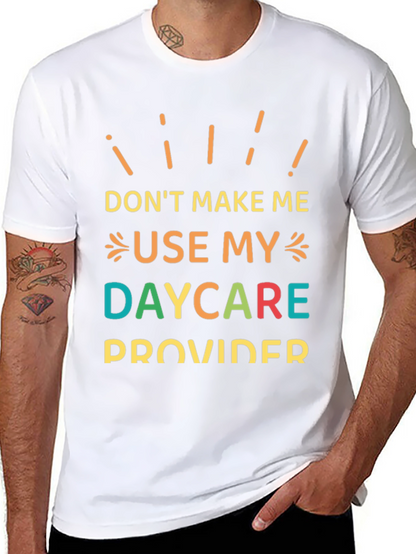 Camiseta Negra con Mensaje Divertido: ¡Daycare Provider!