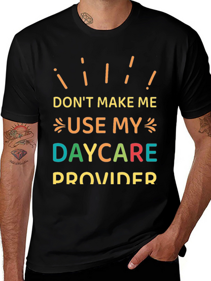 Camiseta Negra con Mensaje Divertido: ¡Daycare Provider!
