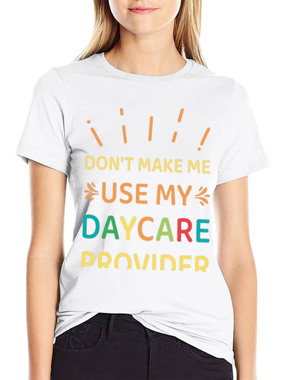 Camiseta Negra con Mensaje Divertido: ¡Daycare Provider!