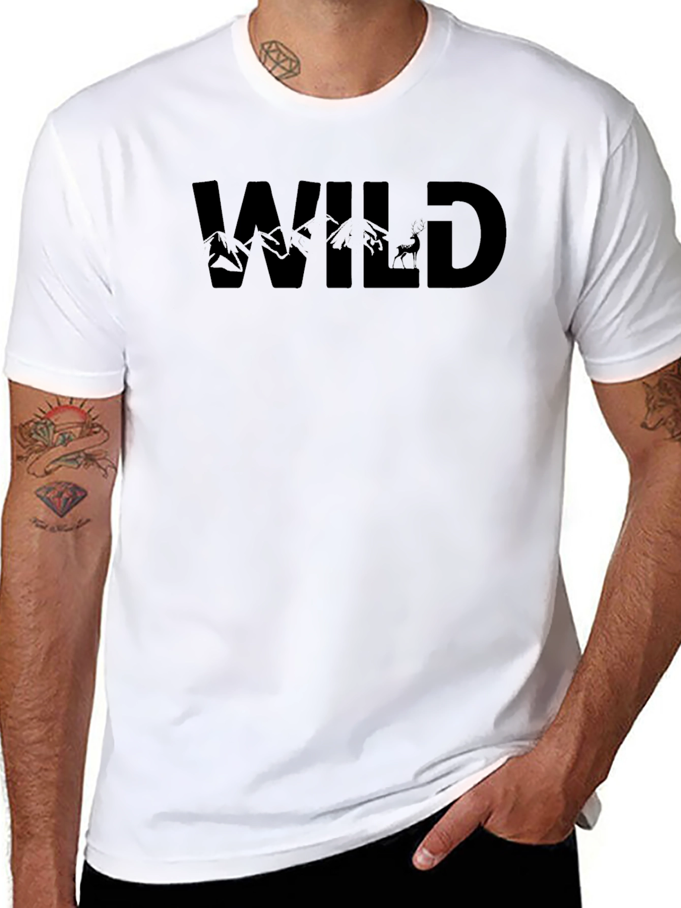 Camiseta Negra Wild para Aventura