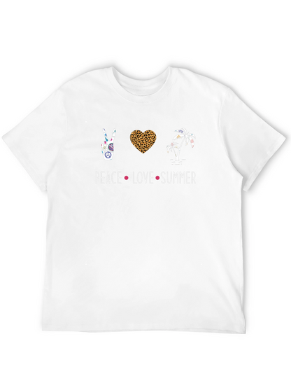 Camiseta Hombre Negra Peace Love Summer