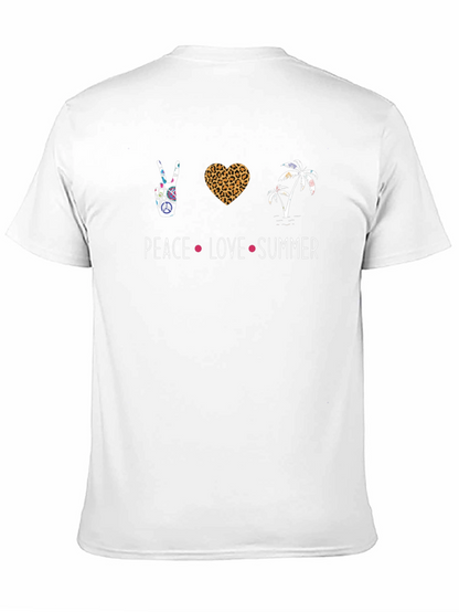 Camiseta Hombre Negra Peace Love Summer
