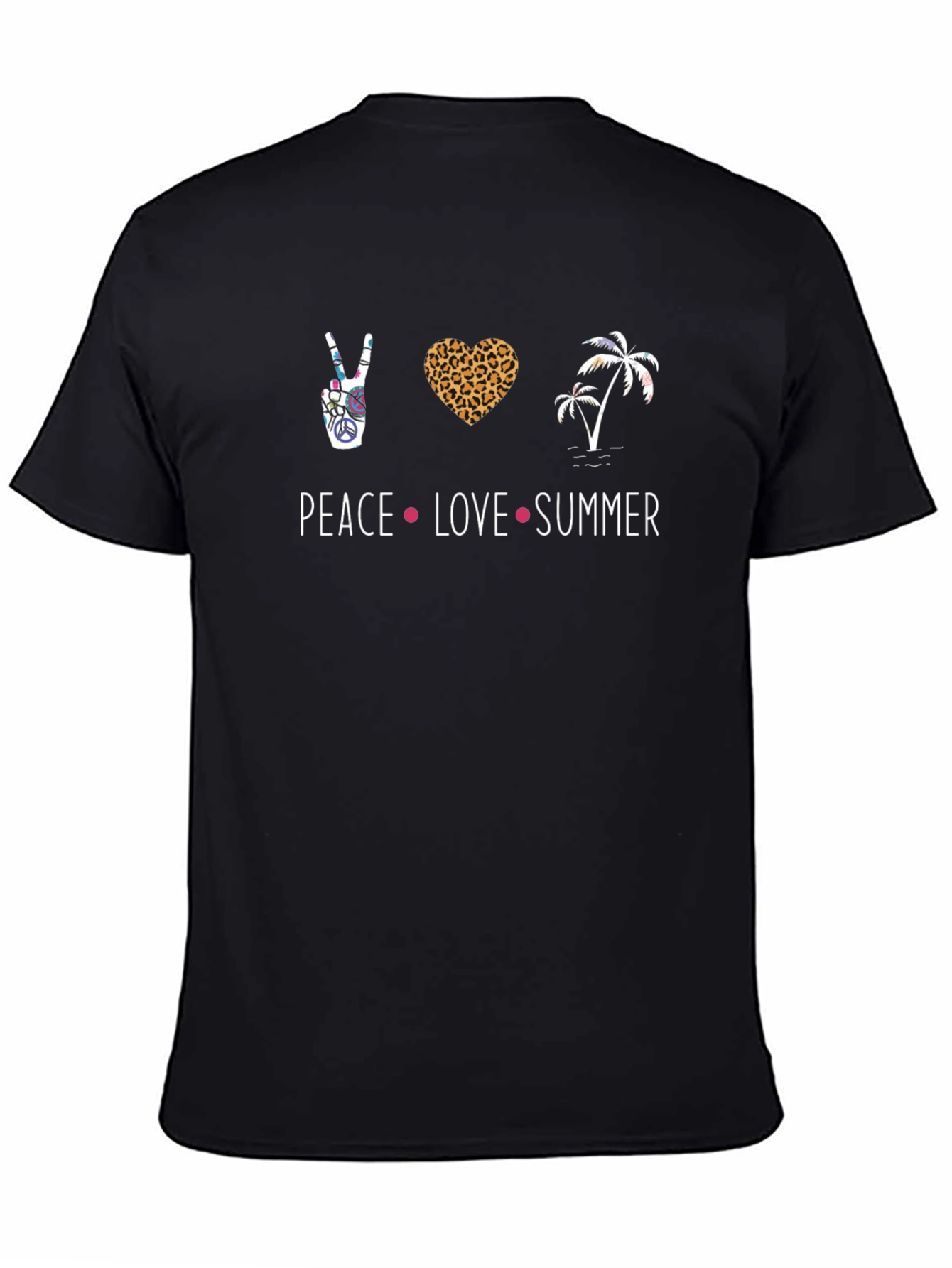 Camiseta Hombre Negra Peace Love Summer