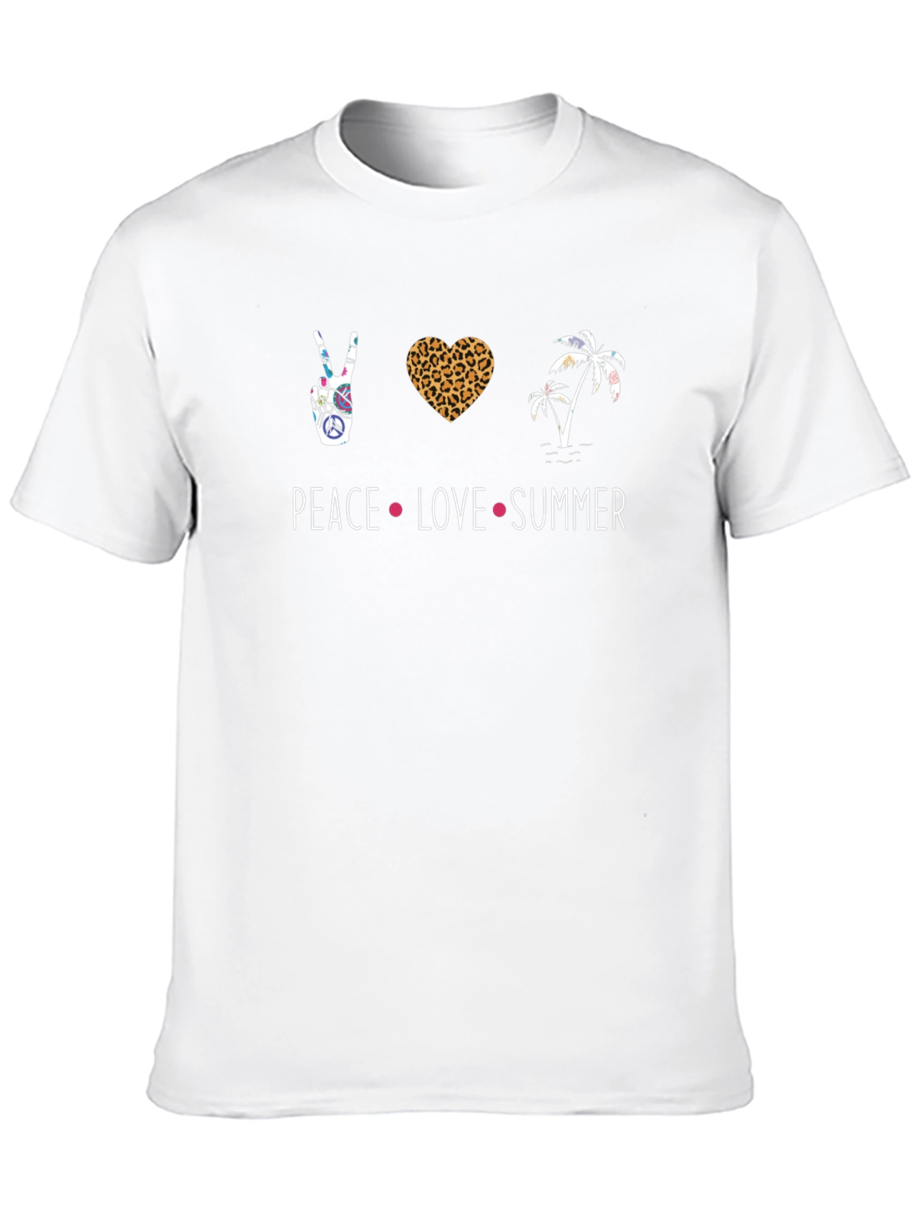 Camiseta Hombre Negra Peace Love Summer
