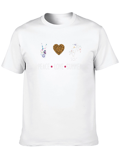 Camiseta Hombre Negra Peace Love Summer