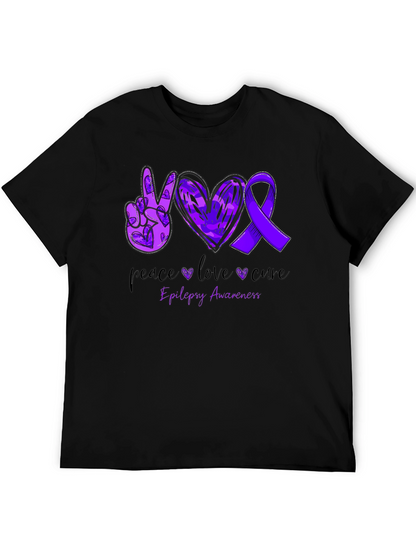 Camiseta Concientización Epilepsia: Paz Amor y Cura
