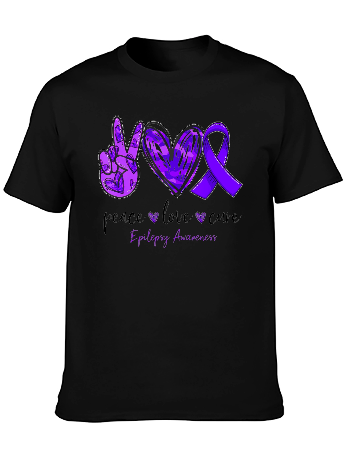Camiseta Concientización Epilepsia: Paz Amor y Cura