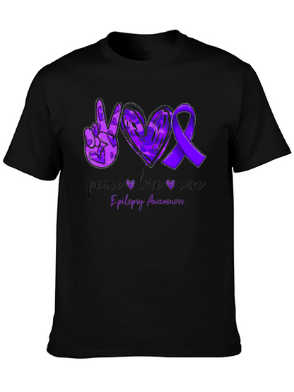 Camiseta Concientización Epilepsia: Paz Amor y Cura