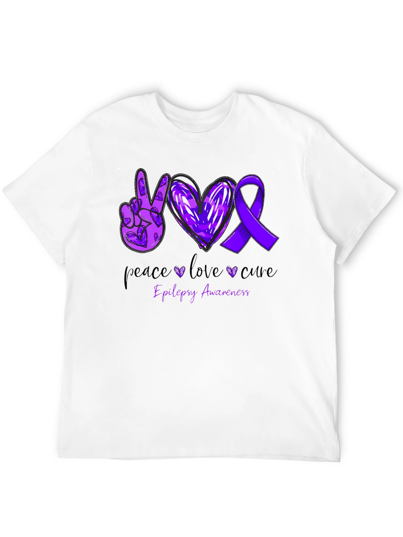 Camiseta Concientización Epilepsia: Paz Amor y Cura