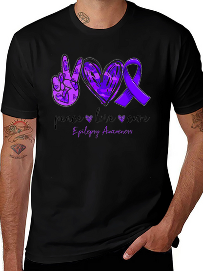 Camiseta Concientización Epilepsia: Paz Amor y Cura