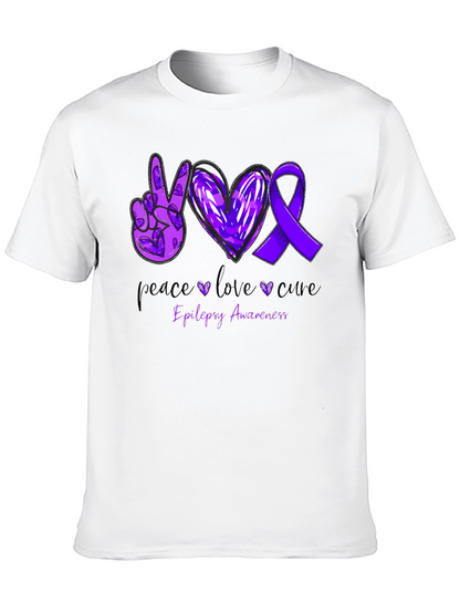 Camiseta Concientización Epilepsia: Paz Amor y Cura