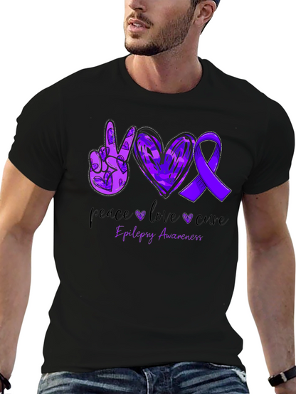 Camiseta Concientización Epilepsia: Paz Amor y Cura