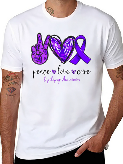 Camiseta Concientización Epilepsia: Paz Amor y Cura