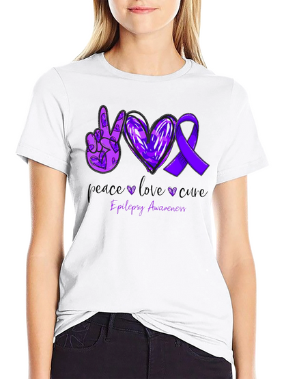 Camiseta Concientización Epilepsia: Paz Amor y Cura