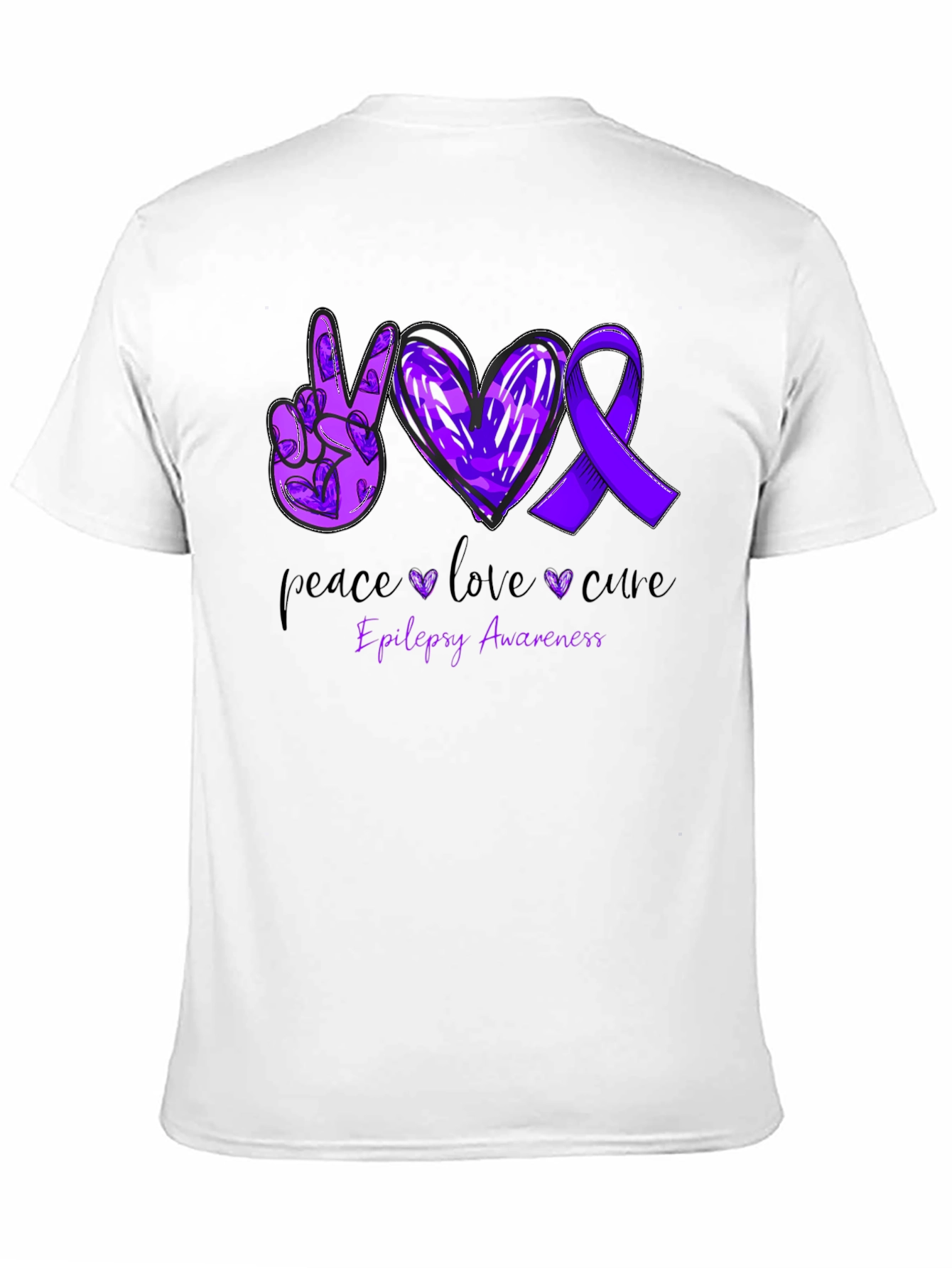 Camiseta Concientización Epilepsia: Paz Amor y Cura