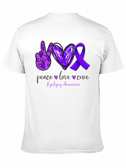 Camiseta Concientización Epilepsia: Paz Amor y Cura
