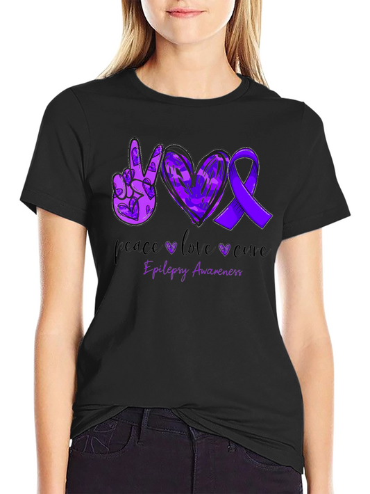 Camiseta Concientización Epilepsia: Paz Amor y Cura