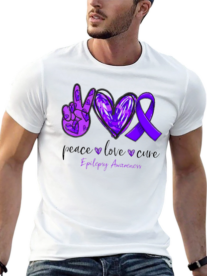 Camiseta Concientización Epilepsia: Paz Amor y Cura