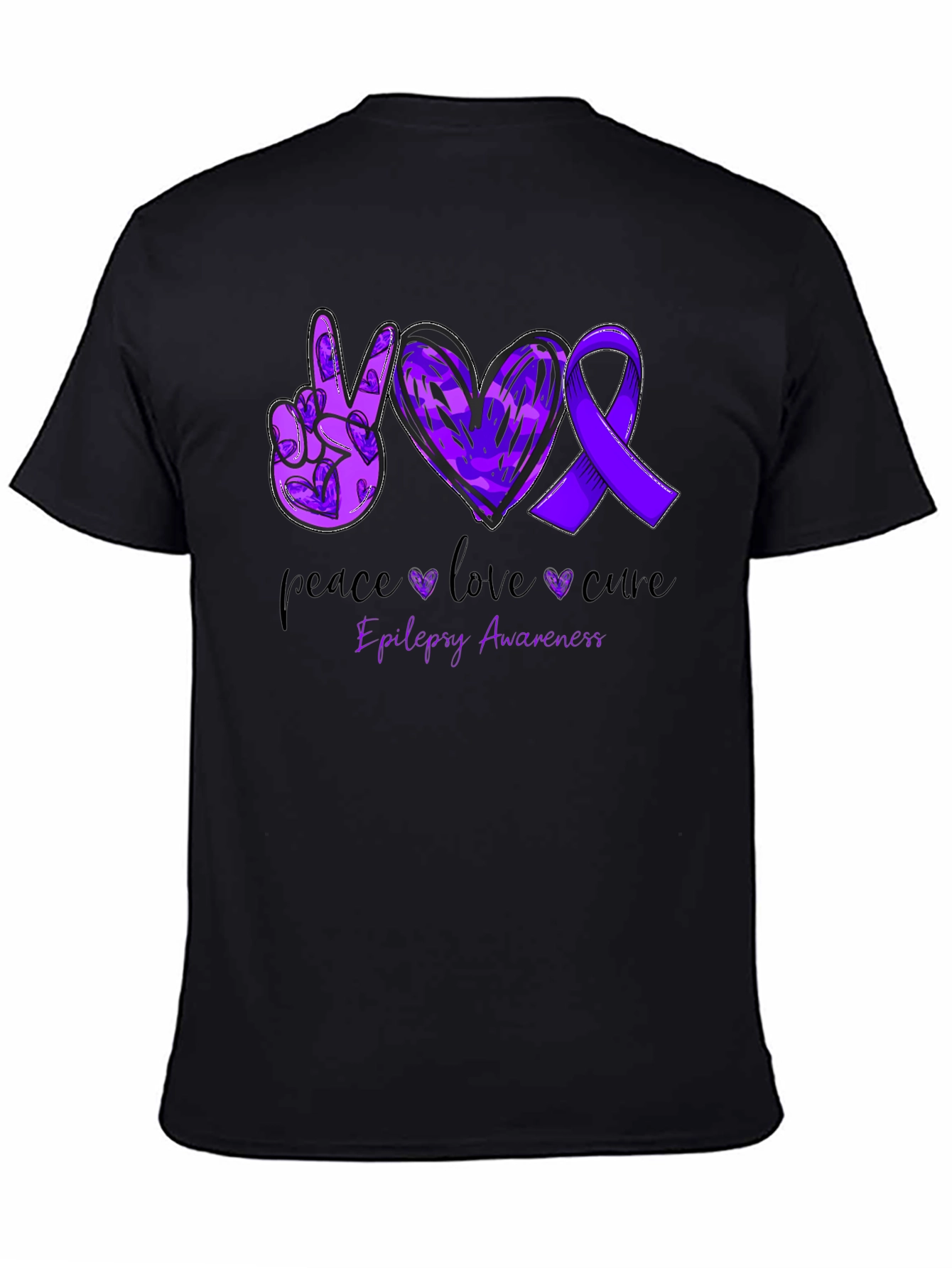 Camiseta Concientización Epilepsia: Paz Amor y Cura