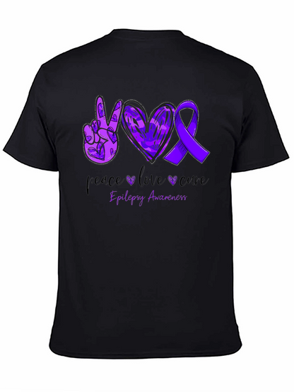 Camiseta Concientización Epilepsia: Paz Amor y Cura