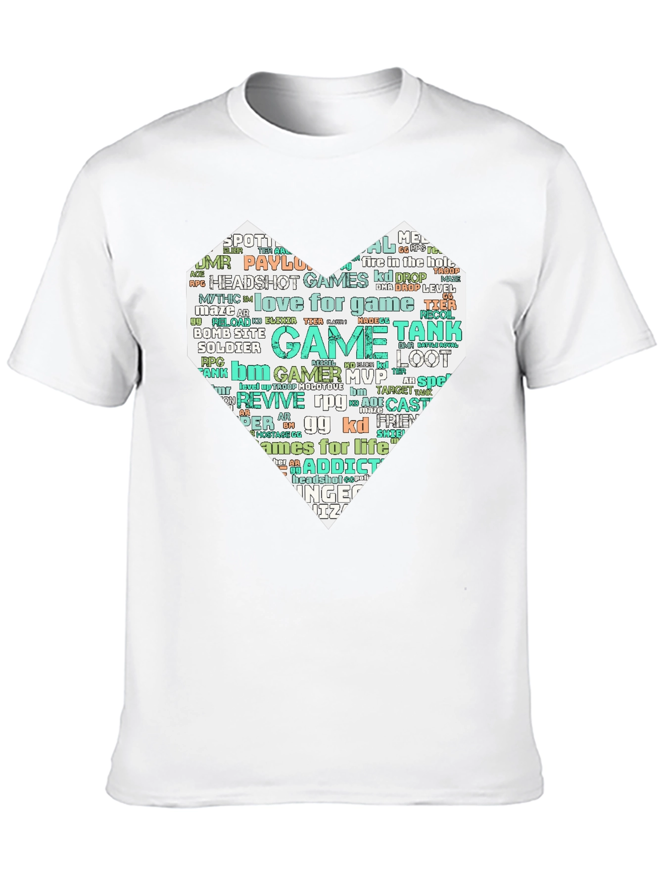 Camiseta Negra con Diseño Corazón Gamer