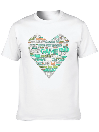 Camiseta Negra con Diseño Corazón Gamer