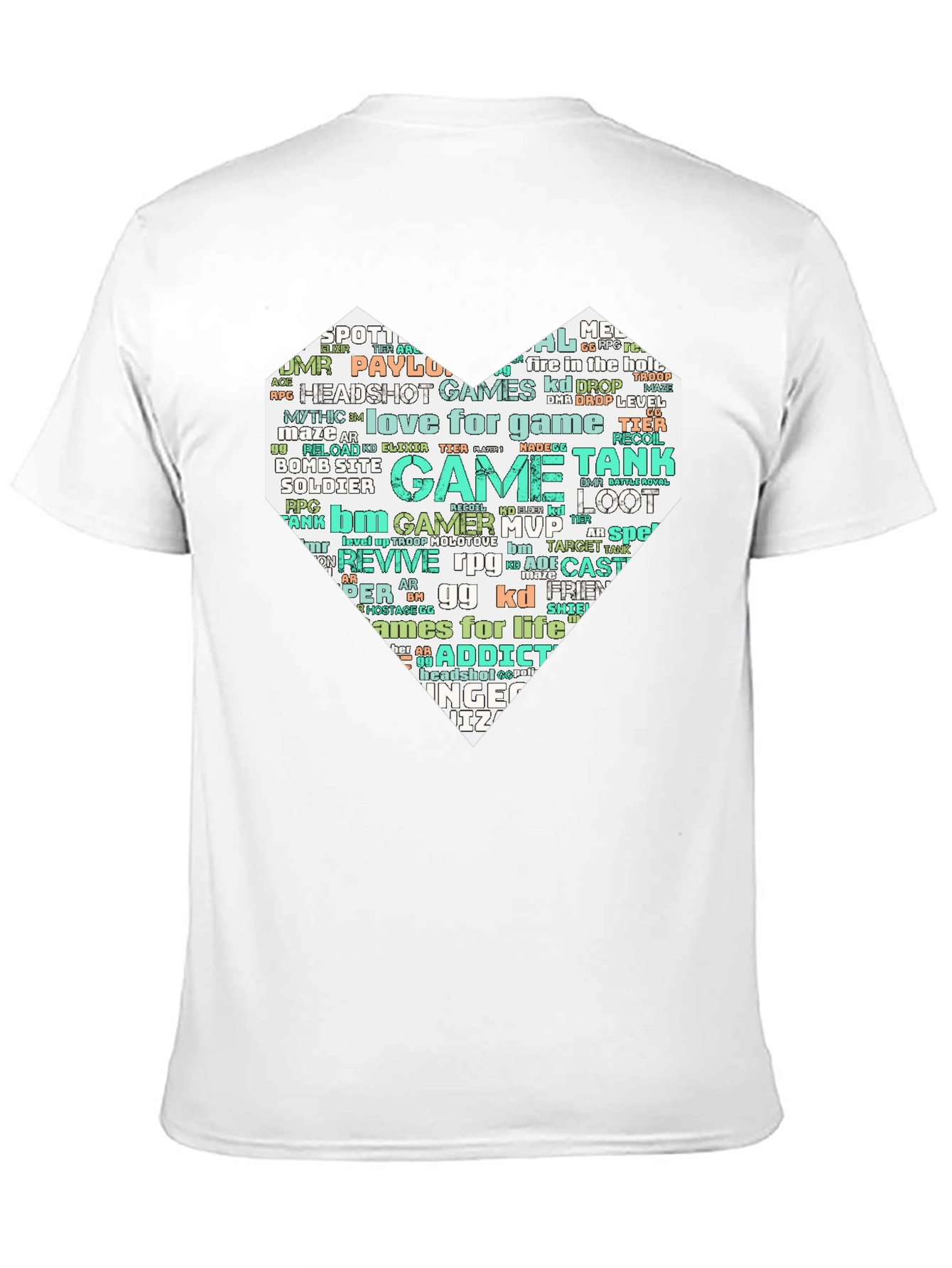 Camiseta Negra con Diseño Corazón Gamer
