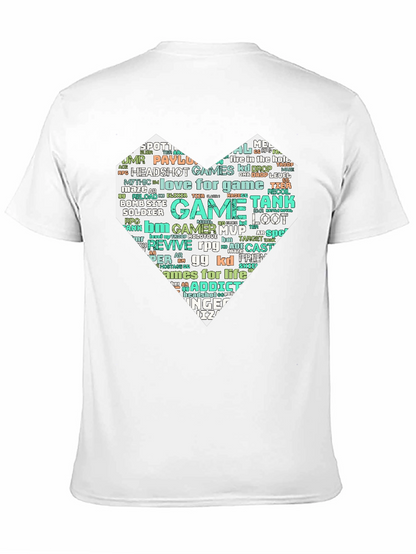 Camiseta Negra con Diseño Corazón Gamer