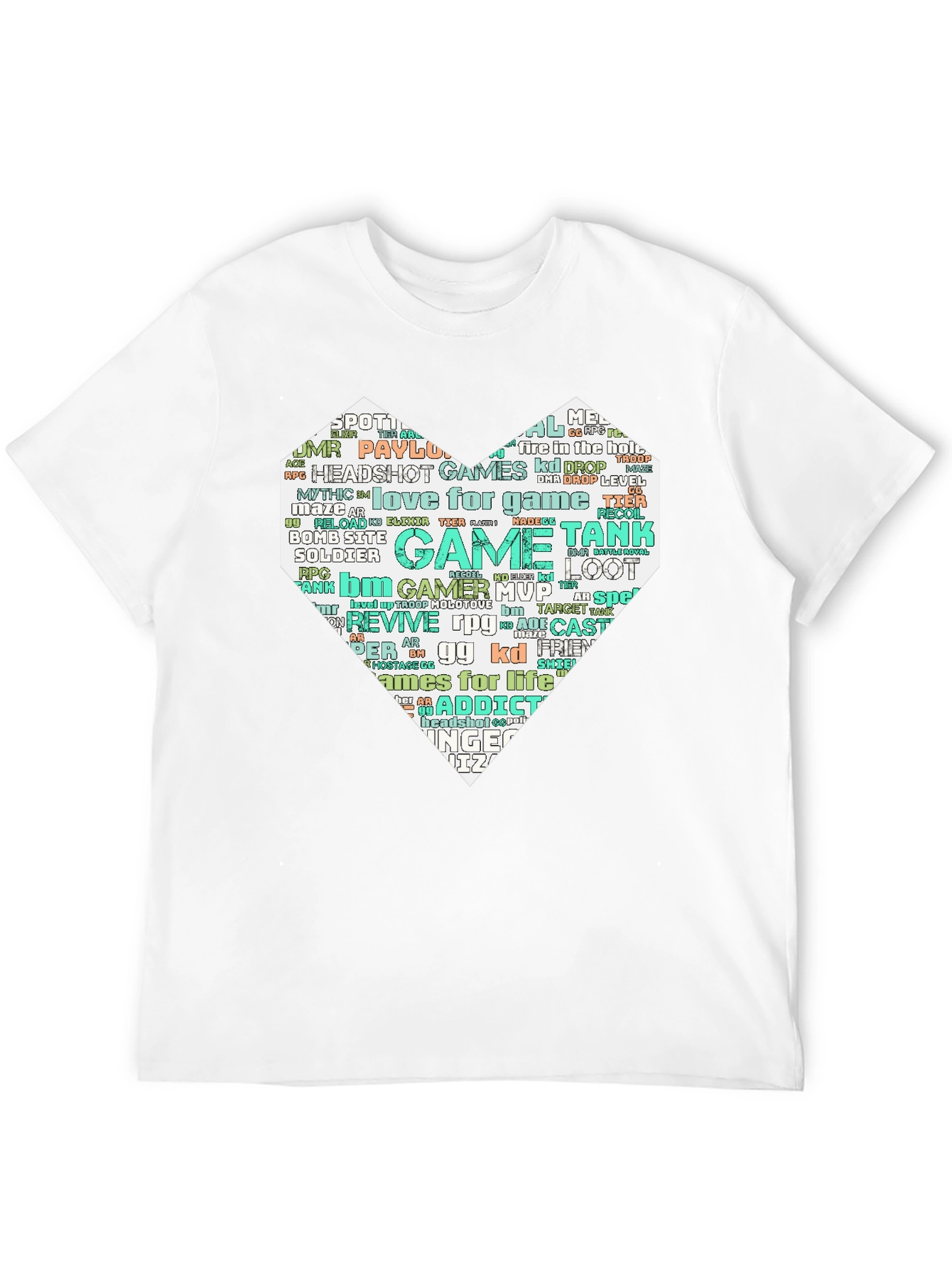Camiseta Negra con Diseño Corazón Gamer