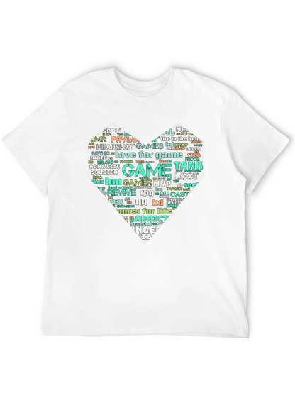 Camiseta Negra con Diseño Corazón Gamer