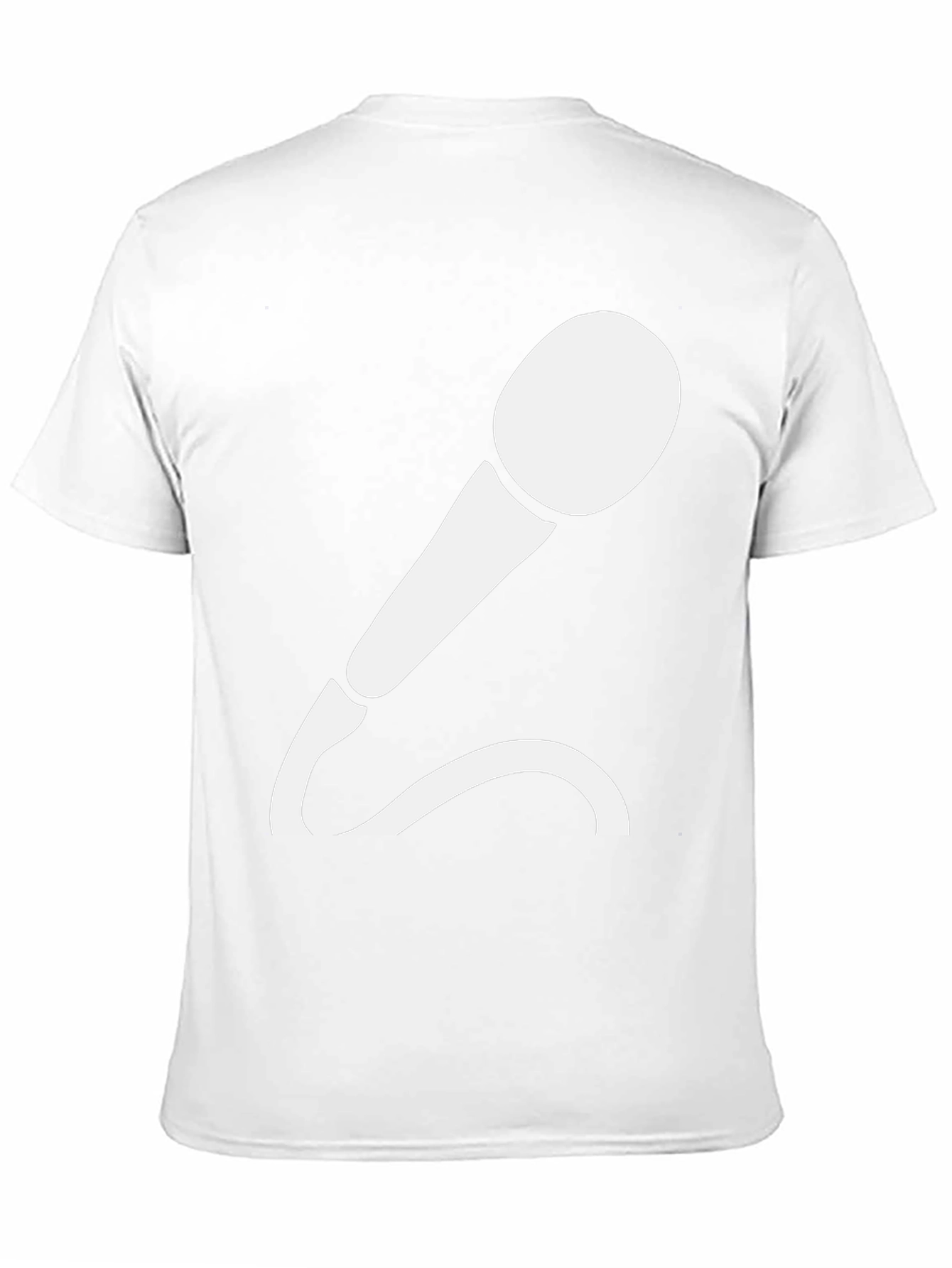 Camiseta Negra con Diseño de Micrófono Blanco