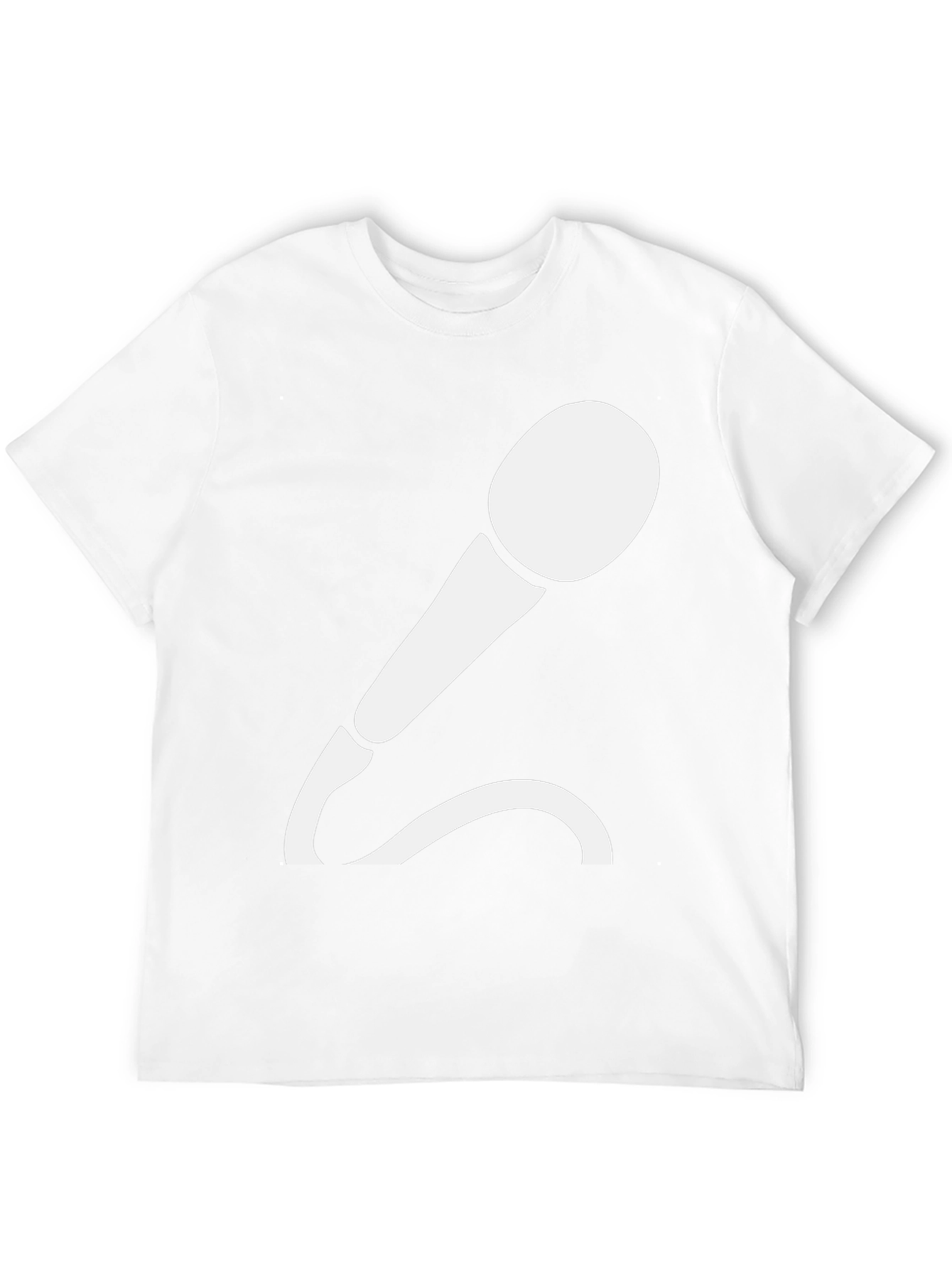 Camiseta Negra con Diseño de Micrófono Blanco