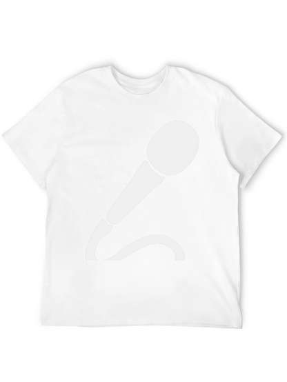 Camiseta Negra con Diseño de Micrófono Blanco
