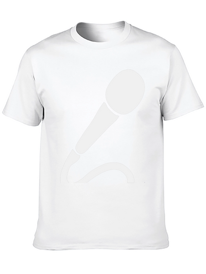 Camiseta Negra con Diseño de Micrófono Blanco