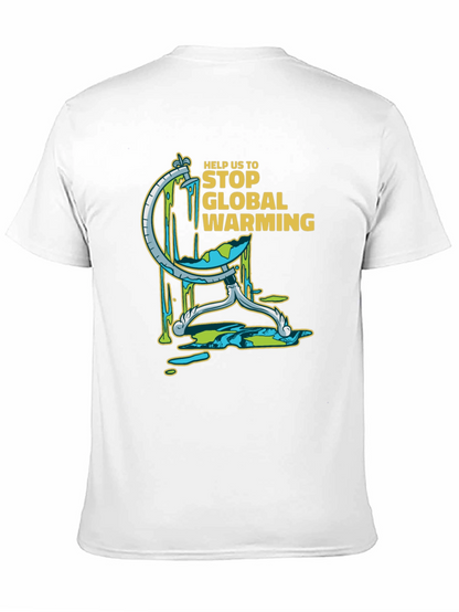 Camiseta Negra con Diseño Gráfico de Calentamiento Global